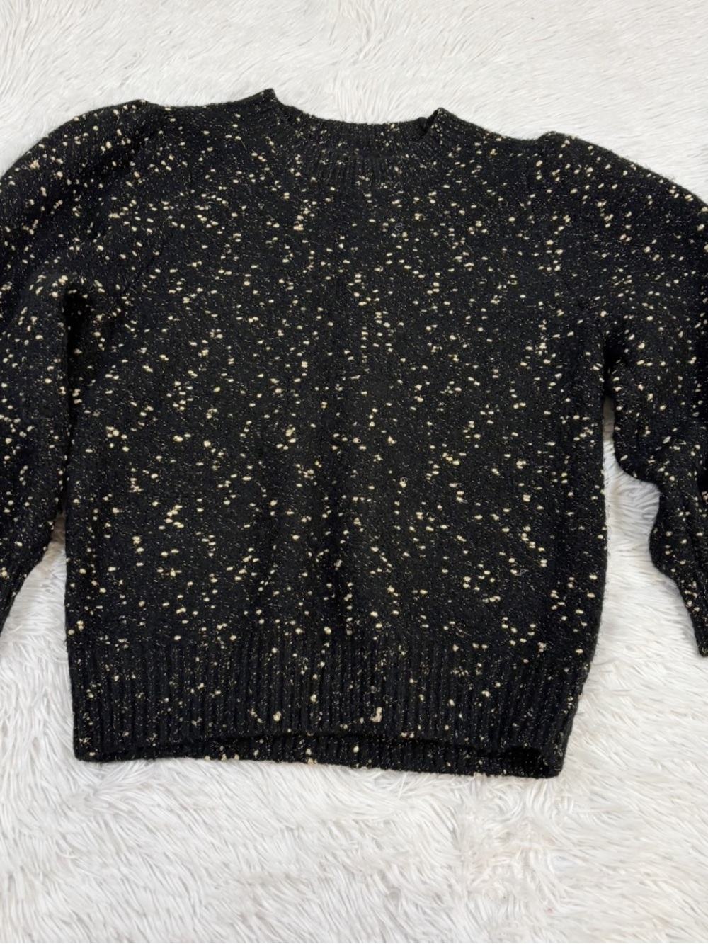 Cozy Black Speckled Crewneck Sweater - Picture 1 of 8
